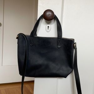 Black leather Nisolo crossbody bag